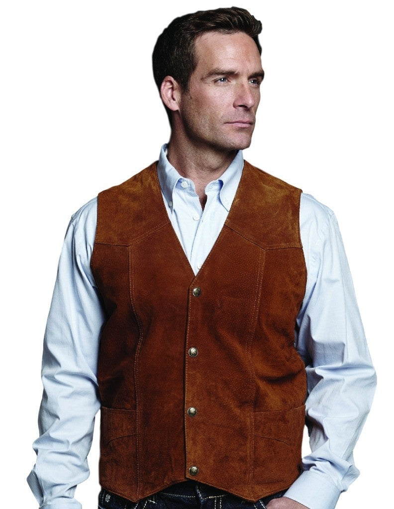 Cripple Creek Western Vest Mens Suede Leather Button Front ML3061 Image 9