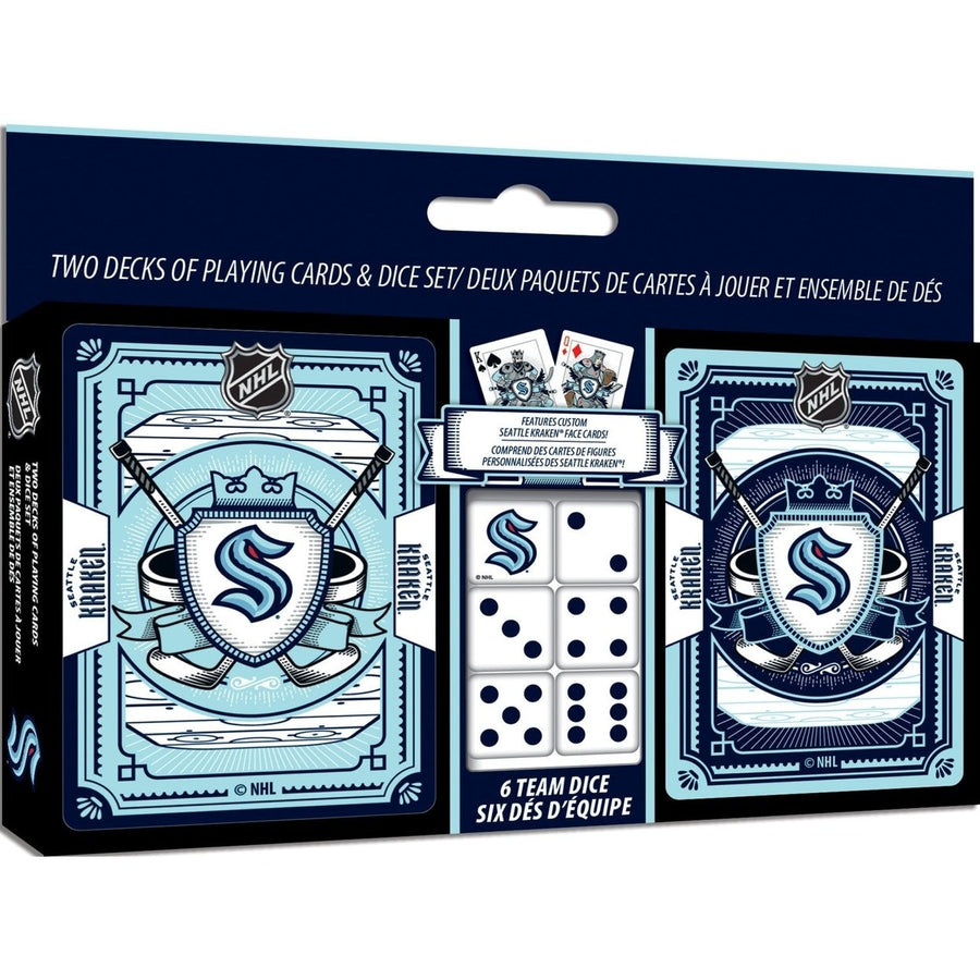 Seattle Kraken - 2-Pack Playing Cards and Dice Set Image 1