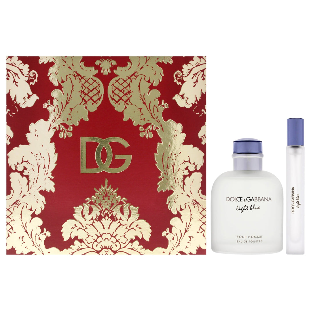 Dolce and Gabbana Light Blue by Dolce and Gabbana for Men - 2 Pc Gift Set 4.2oz EDT Spray 0.3oz EDT Spray Image 1