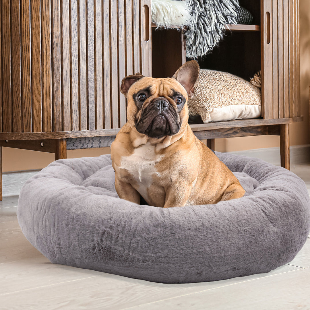 PETMAKER Donut Dog Bed 30in for Medium Pets Memory Foam Orthopedic Support Image 1