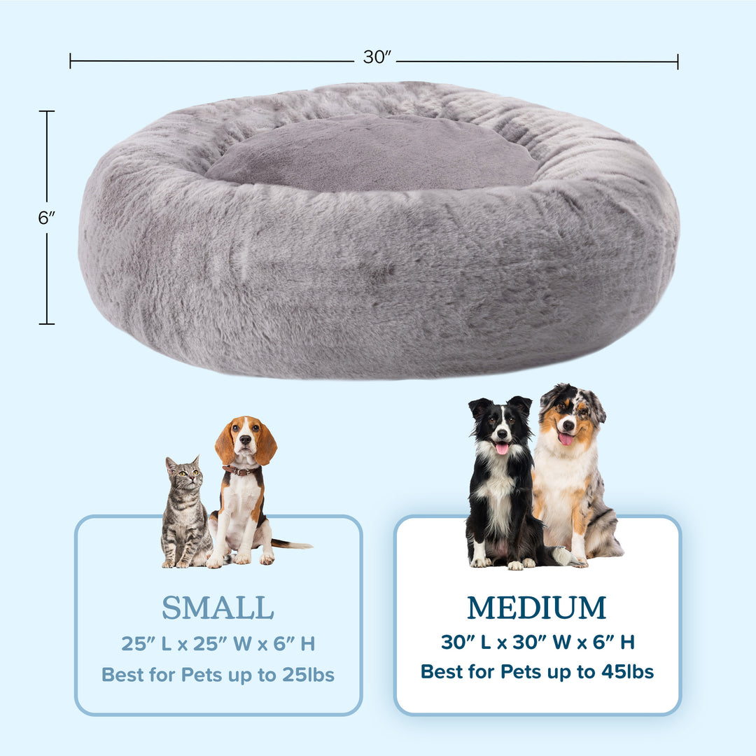 PETMAKER Donut Dog Bed 30in for Medium Pets Memory Foam Orthopedic Support Image 4