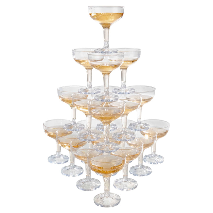 Lavish Home 100-Pack 5oz Shatterproof Plastic Champagne Glasses Durable PPS Image 1