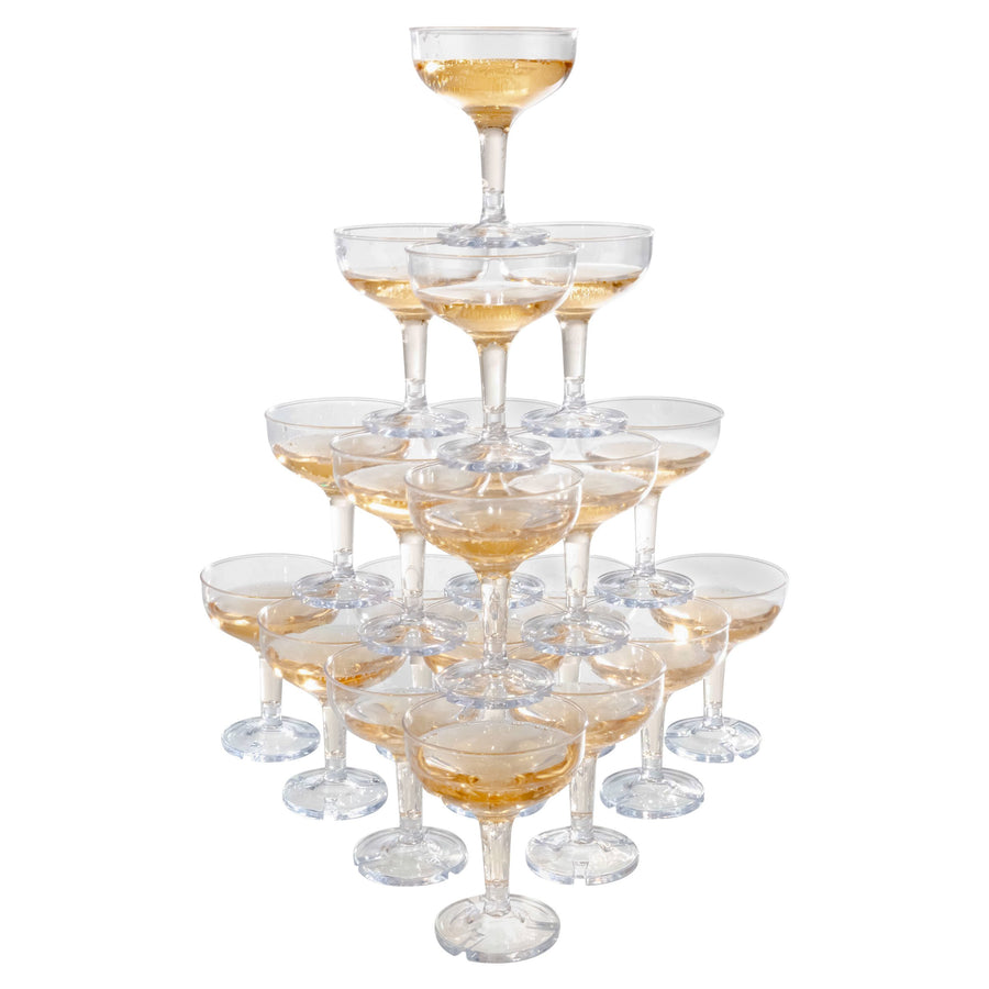 Lavish Home 100-Pack 5oz Shatterproof Plastic Champagne Glasses Durable PPS Image 1