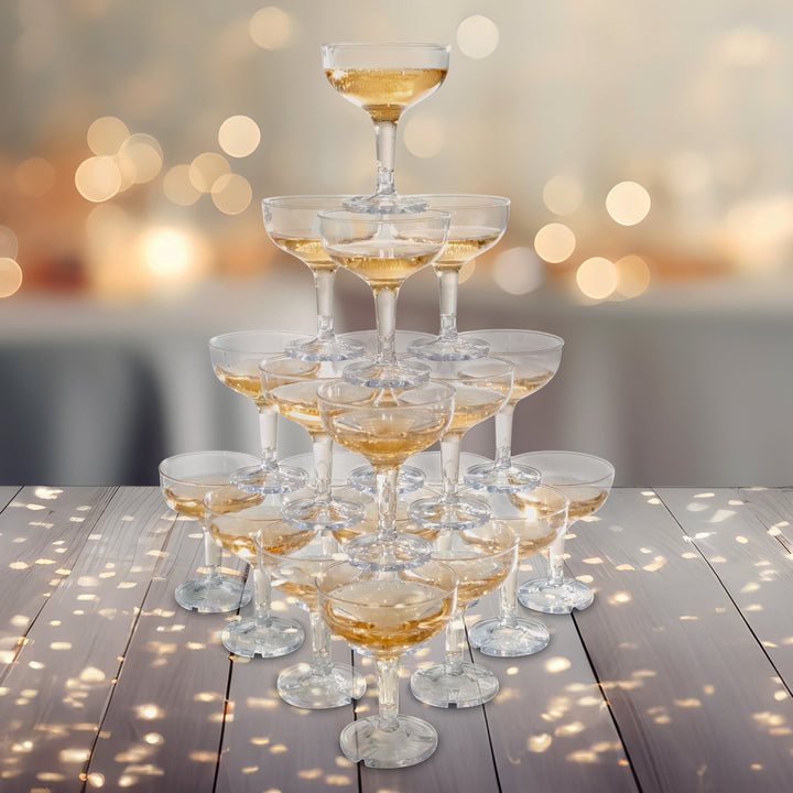 Lavish Home 100-Pack 5oz Shatterproof Plastic Champagne Glasses Durable PPS Image 2