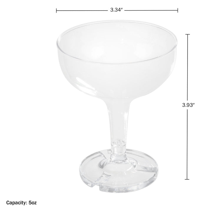 Lavish Home 100-Pack 5oz Shatterproof Plastic Champagne Glasses Durable PPS Image 4