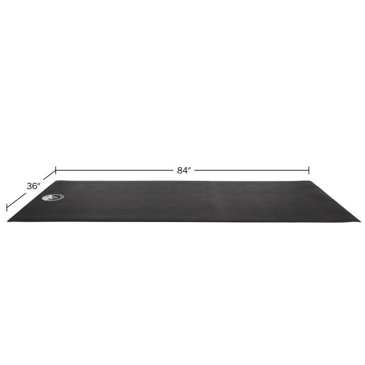 Wakeman 30x84in Treadmill Mat Waterproof PVC Non-Slip Black Exercise Mat Image 7