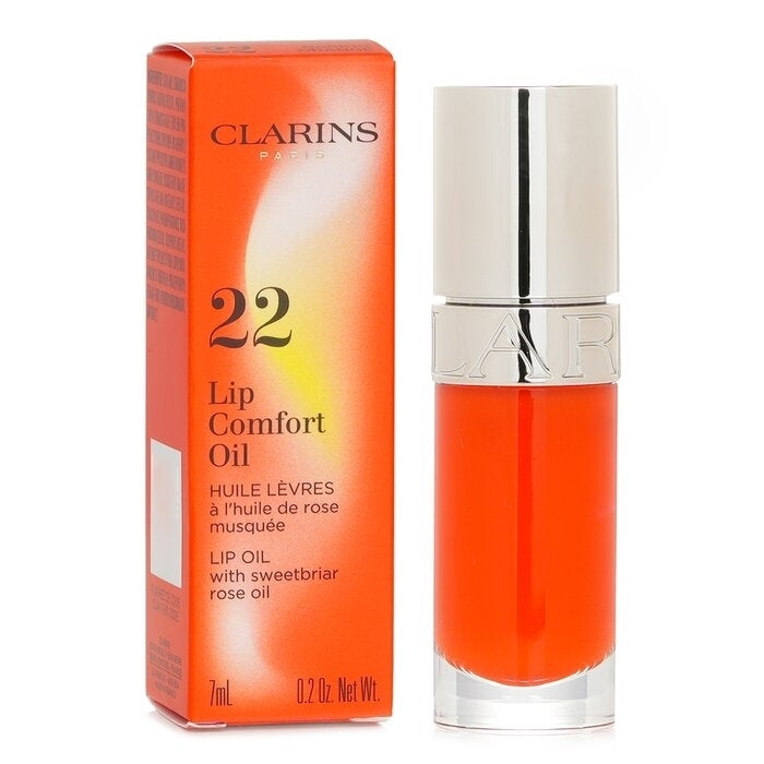 Clarins - Lip Comfort Oil With Sweetbriar Rose Oil- 22 Daring Orange(7ml) Image 1