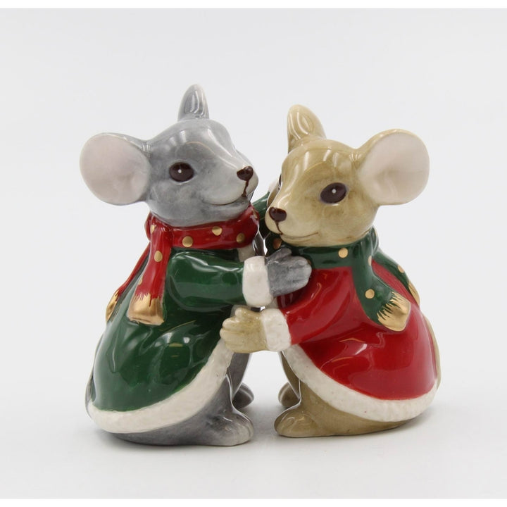 Ceramic Christmas Mice Salt and Pepper Shakers Holiday Dinner Decor Image 2