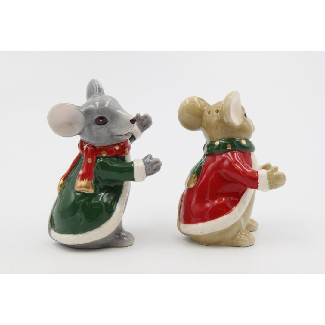 Ceramic Christmas Mice Salt and Pepper Shakers Holiday Dinner Decor Image 4