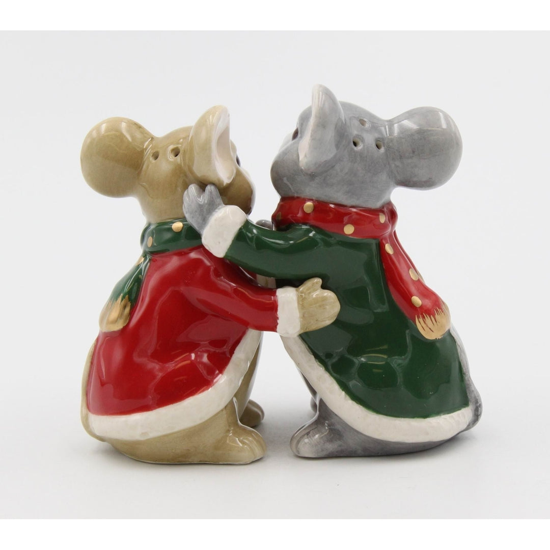 Ceramic Christmas Mice Salt and Pepper Shakers Holiday Dinner Decor Image 6