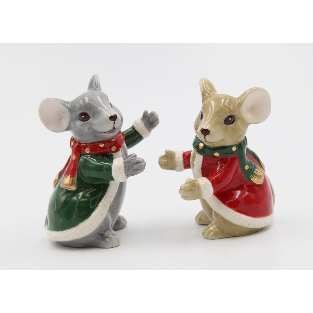 Ceramic Christmas Mice Salt and Pepper Shakers Holiday Dinner Decor Image 7