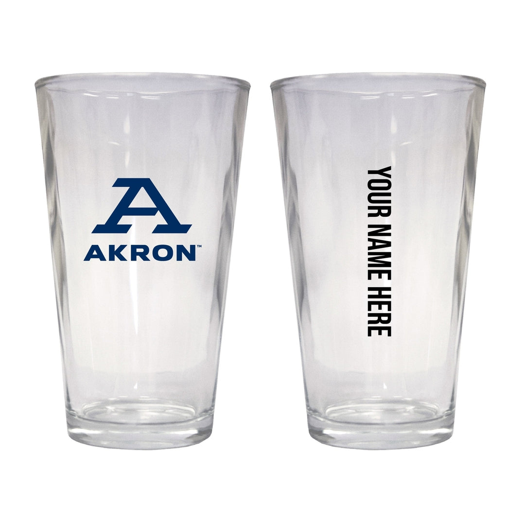 Akron Zips Customizable 16 oz Pint Glass Officially Licensed Collegiate Product Image 1