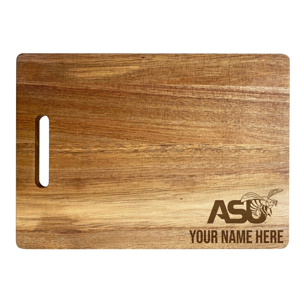 Alabama State University Customizable Engraved Wooden Cutting Board 10" x 14" Acacia Wood Officially Licensed Collegiate Image 2