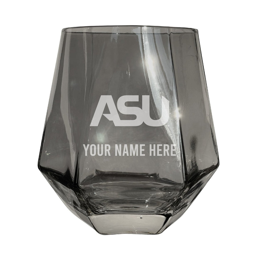 Alabama State University Customizable Stemless Diamond Wine Glass Engraved 10 oz Officially Licensed Collegiate Product Image 3