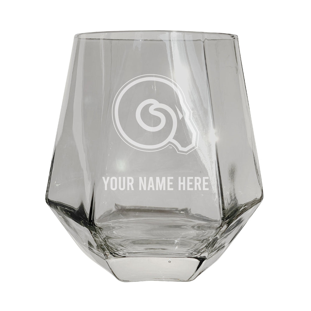 Albany State University Customizable Stemless Diamond Wine Glass Engraved 10 oz Officially Licensed Collegiate Product Image 2