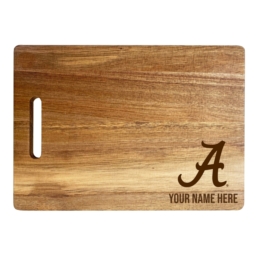 Alabama Crimson Tide Customizable Engraved Wooden Cutting Board 10" x 14" Acacia Wood Officially Licensed Collegiate Image 1