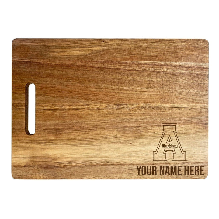 Appalachian State Customizable Engraved Wooden Cutting Board 10" x 14" Acacia Wood Officially Licensed Collegiate Image 2