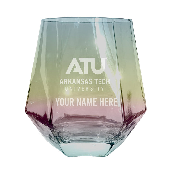 Arkansas Tech University Customizable Stemless Diamond Wine Glass Engraved 10 oz Officially Licensed Collegiate Product Image 2