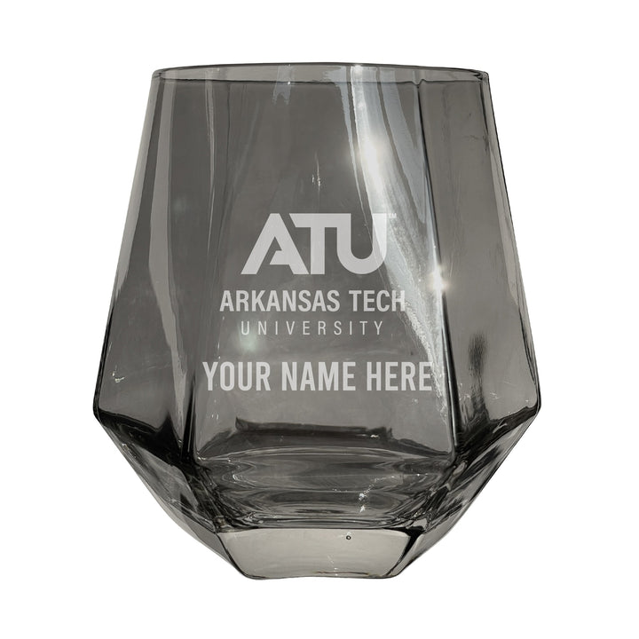 Arkansas Tech University Customizable Stemless Diamond Wine Glass Engraved 10 oz Officially Licensed Collegiate Product Image 3