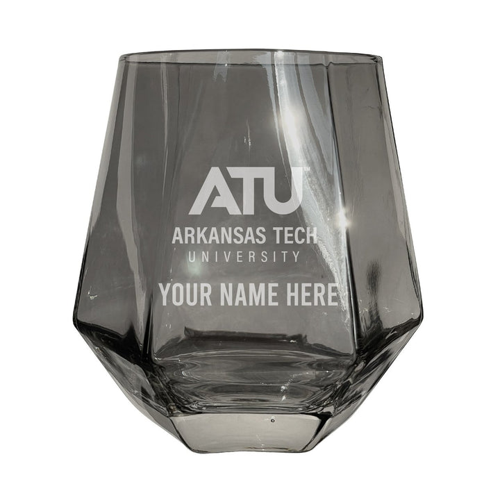 Arkansas Tech University Customizable Stemless Diamond Wine Glass Engraved 10 oz Officially Licensed Collegiate Product Image 1