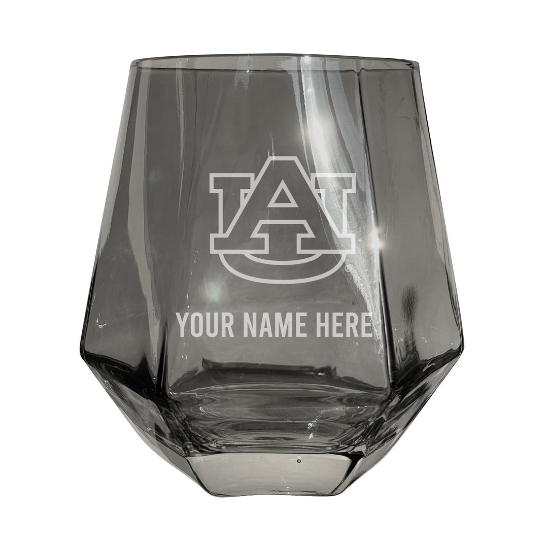 Auburn Tigers Customizable Stemless Diamond Wine Glass Engraved 10 oz Officially Licensed Collegiate Product Image 2