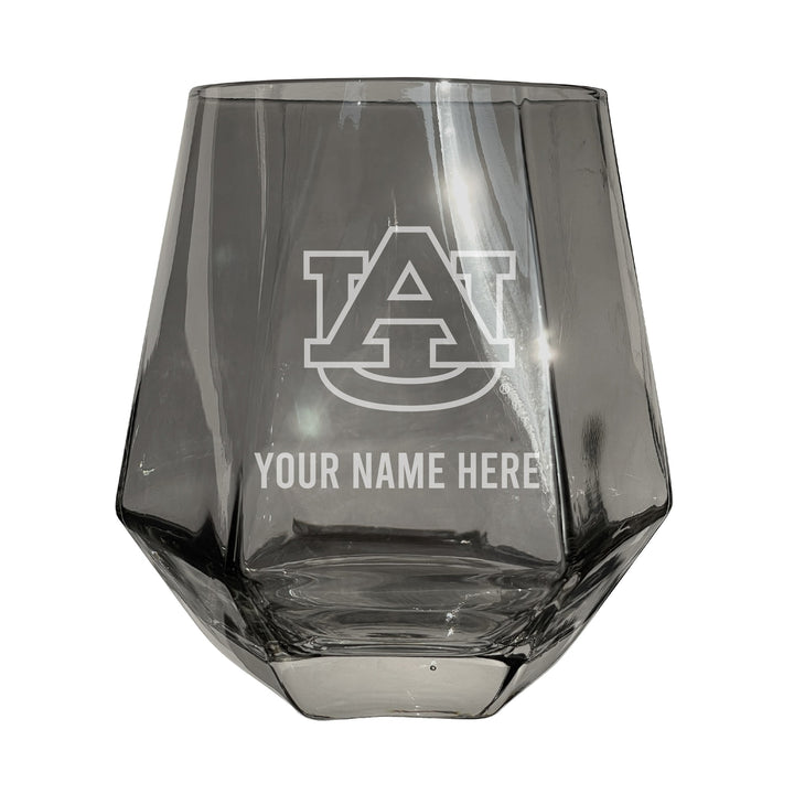 Auburn Tigers Customizable Stemless Diamond Wine Glass Engraved 10 oz Officially Licensed Collegiate Product Image 2