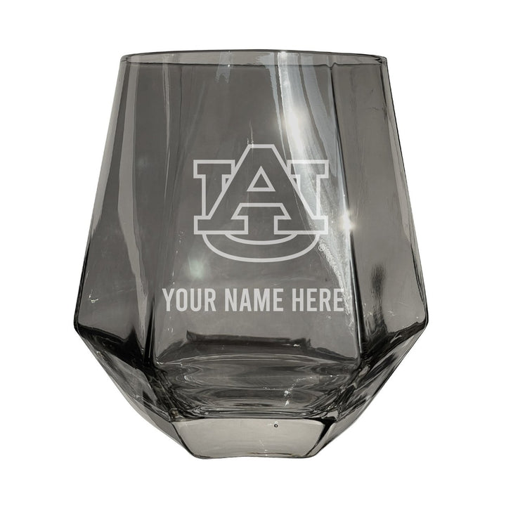 Auburn Tigers Customizable Stemless Diamond Wine Glass Engraved 10 oz Officially Licensed Collegiate Product Image 1