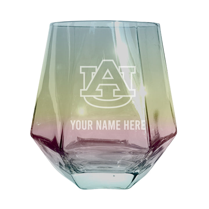 Auburn Tigers Customizable Stemless Diamond Wine Glass Engraved 10 oz Officially Licensed Collegiate Product Image 3