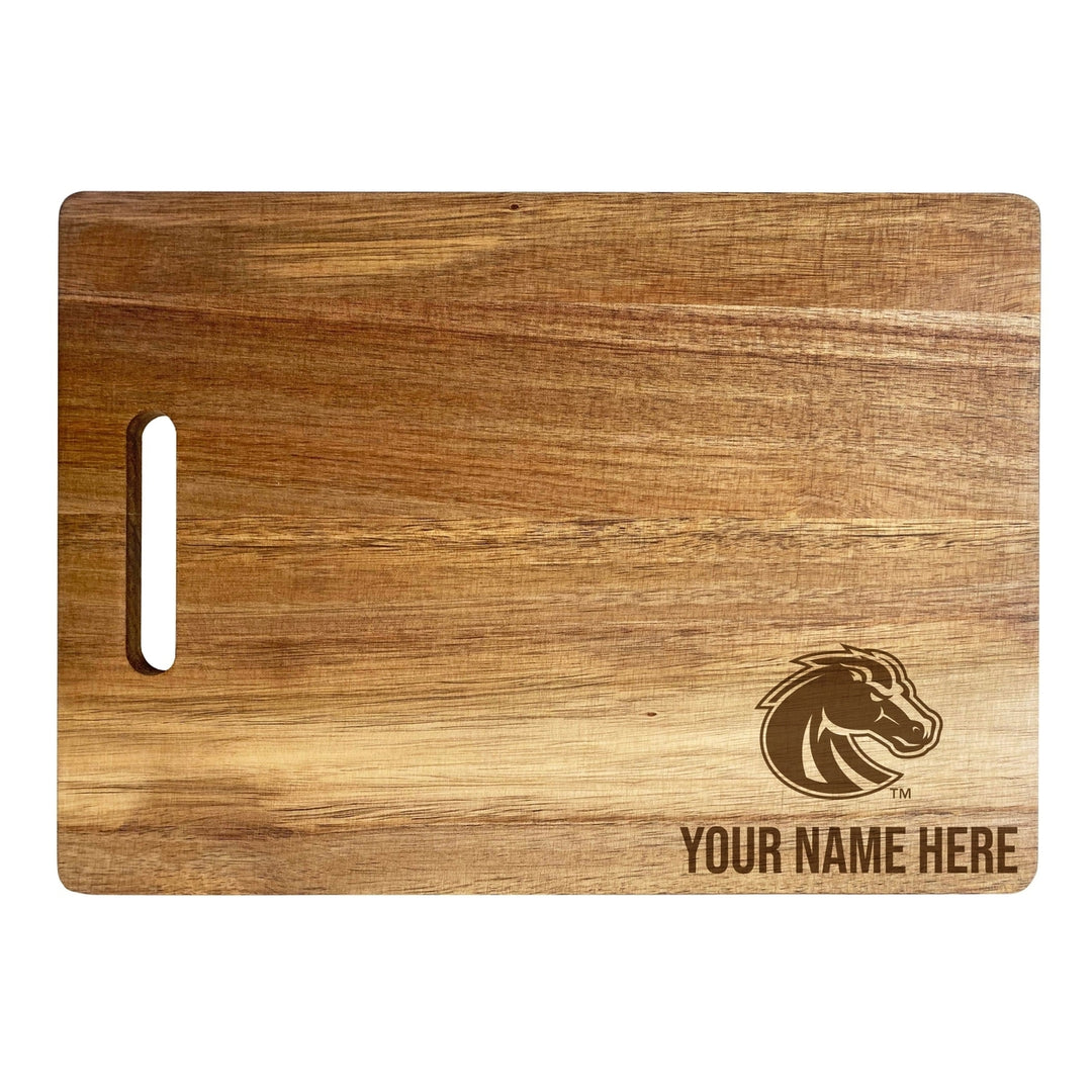 Boise State Broncos Customizable Engraved Wooden Cutting Board 10" x 14" Acacia Wood Officially Licensed Collegiate Image 1