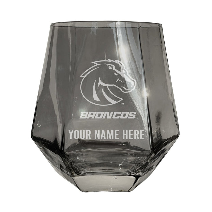 Boise State Broncos Customizable Stemless Diamond Wine Glass Engraved 10 oz Officially Licensed Collegiate Product Image 2