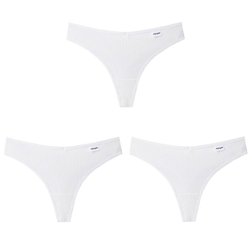 Women Fashion 3Pcs/Lot V Waist Cotton G-String Thong Panties String Underwear Briefs Lingerie Underpant Low-Rise Ladies Image 7