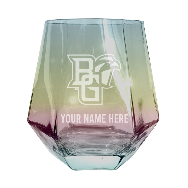 Bowling Green Falcons Customizable Stemless Diamond Wine Glass Engraved 10 oz Officially Licensed Collegiate Product Image 1