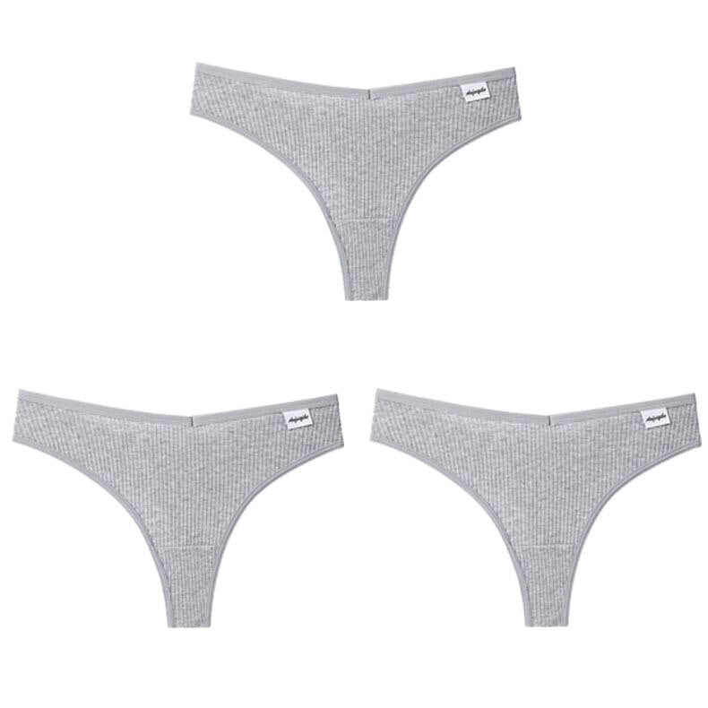 Women Fashion 3Pcs/Lot V Waist Cotton G-String Thong Panties String Underwear Briefs Lingerie Underpant Low-Rise Ladies Image 11