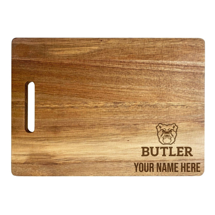 Butler Bulldogs Customizable Engraved Wooden Cutting Board 10" x 14" Acacia Wood Officially Licensed Collegiate Product Image 1