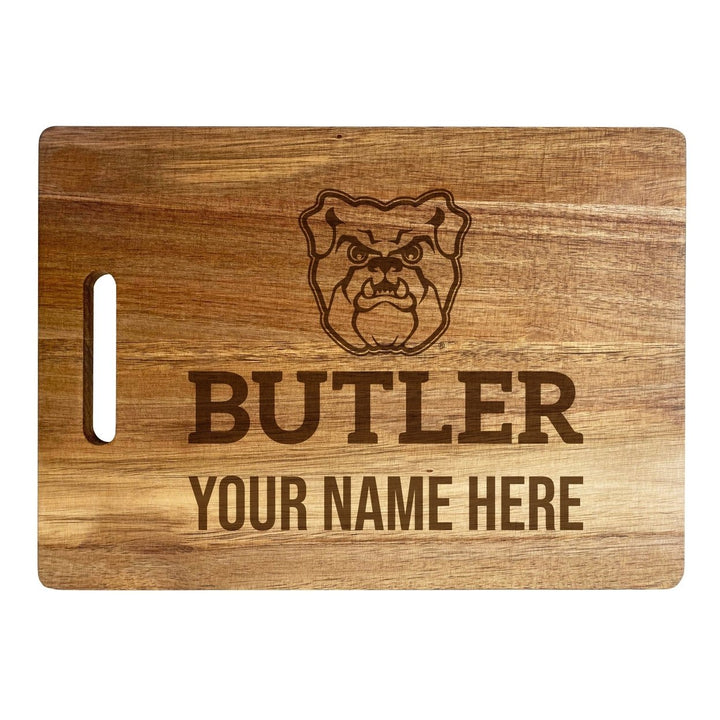 Butler Bulldogs Customizable Engraved Wooden Cutting Board 10" x 14" Acacia Wood Officially Licensed Collegiate Product Image 2