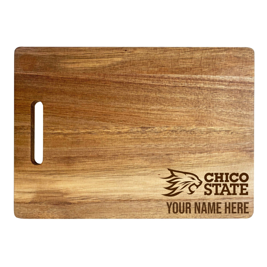 California State University Chico Customizable Engraved Wooden Cutting Board 10" x 14" Acacia Wood Officially Licensed Image 1