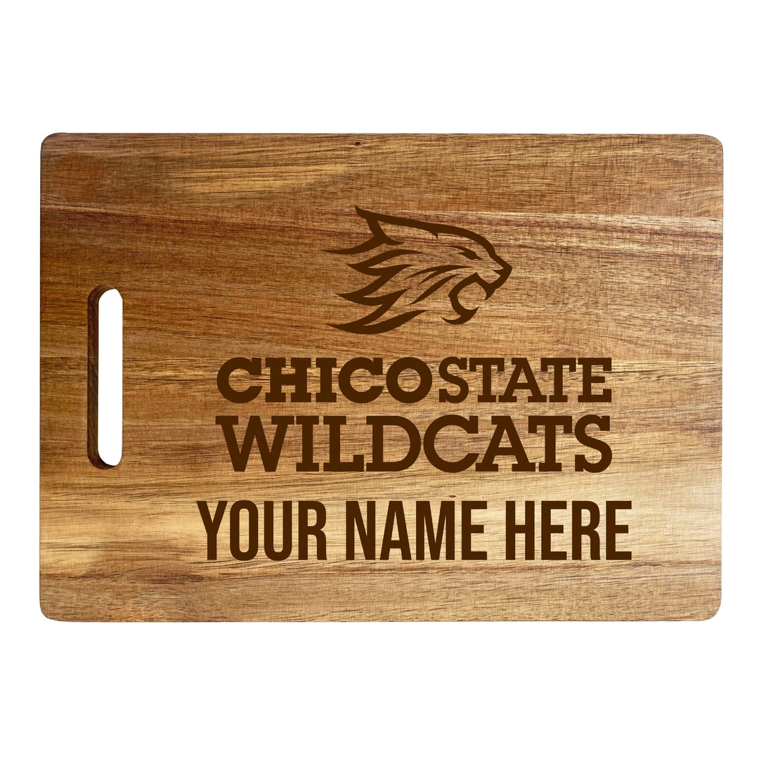 California State University Chico Customizable Engraved Wooden Cutting Board 10" x 14" Acacia Wood Officially Licensed Image 2