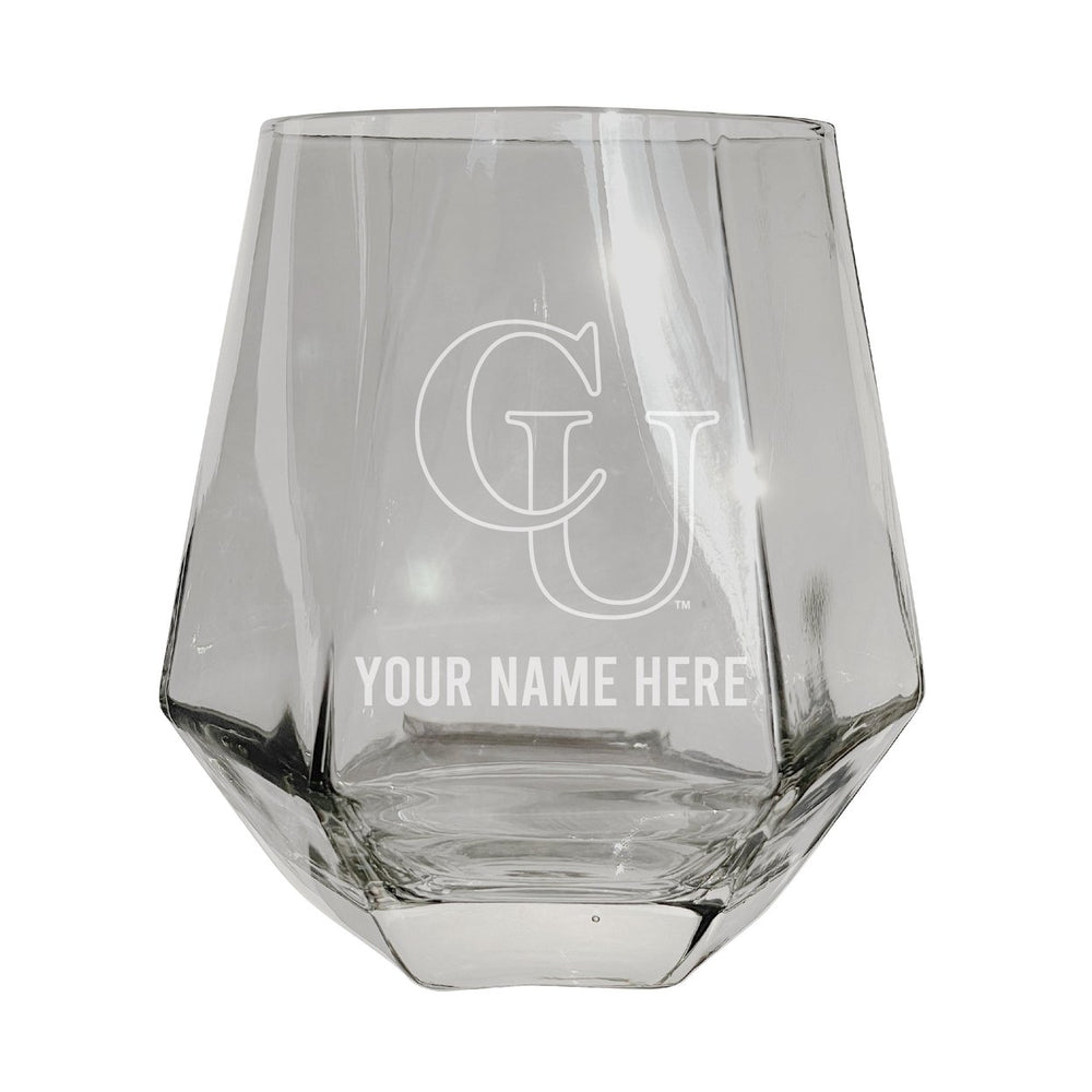 Campbell University Fighting Camels Customizable Stemless Diamond Wine Glass Engraved 10 oz Officially Licensed Image 2