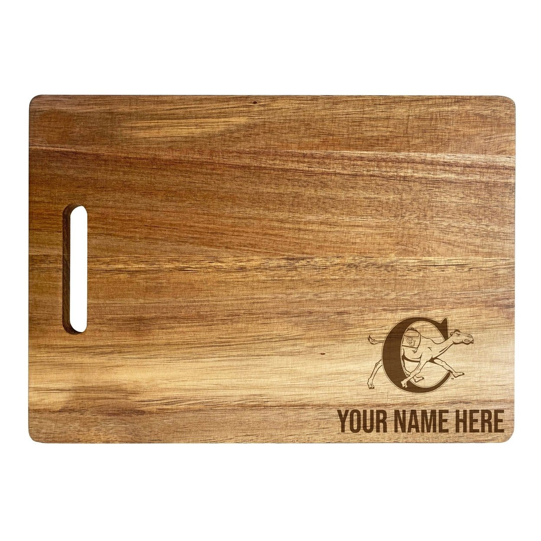 Campbell University Fighting Camels Customizable Engraved Wooden Cutting Board 10" x 14" Acacia Wood Officially Licensed Image 2