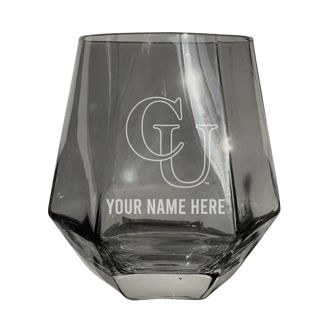 Campbell University Fighting Camels Customizable Stemless Diamond Wine Glass Engraved 10 oz Officially Licensed Image 1