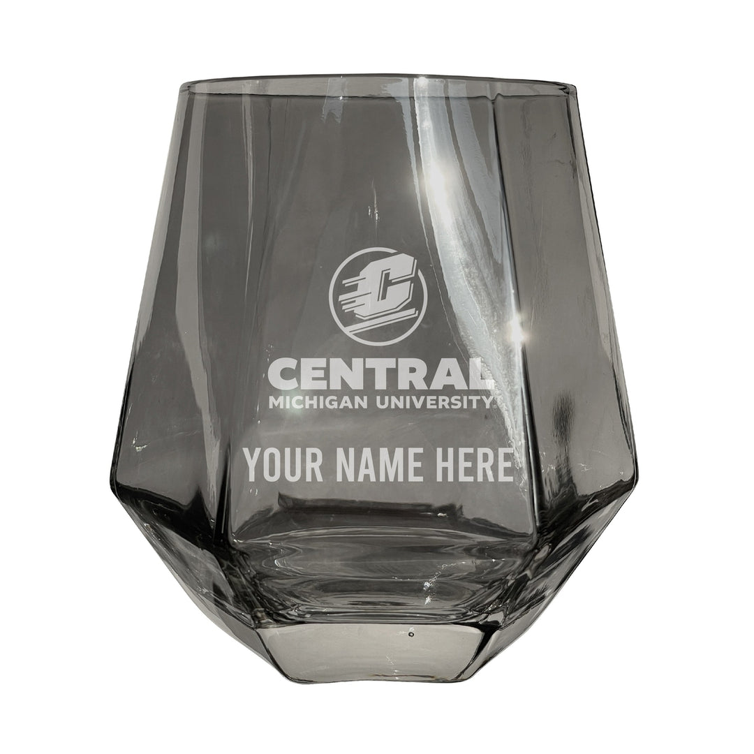 Central Michigan University Customizable Stemless Diamond Wine Glass Engraved 10 oz Officially Licensed Collegiate Image 3