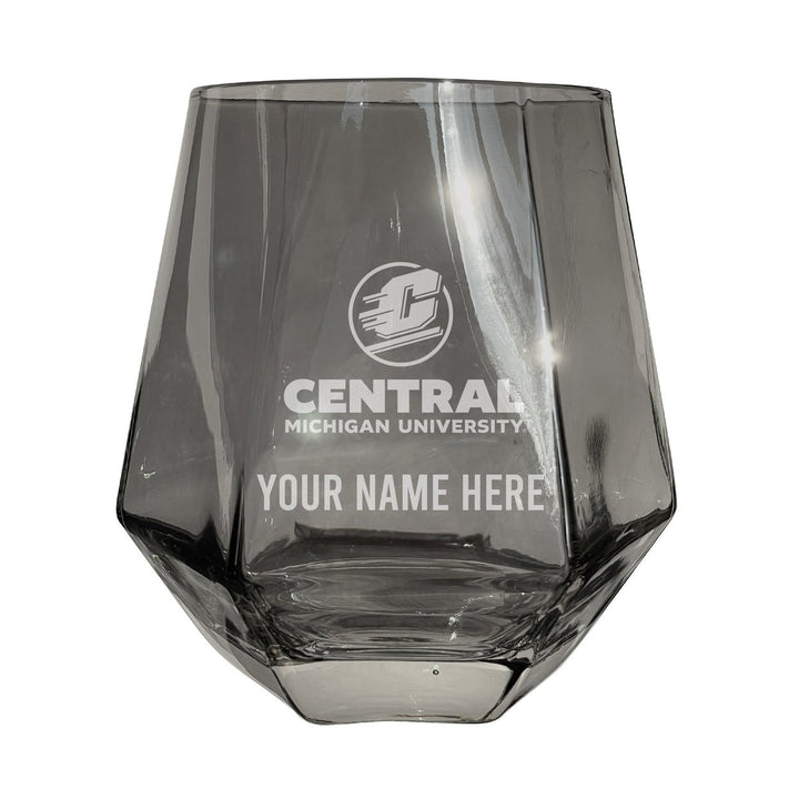 Central Michigan University Customizable Stemless Diamond Wine Glass Engraved 10 oz Officially Licensed Collegiate Image 1