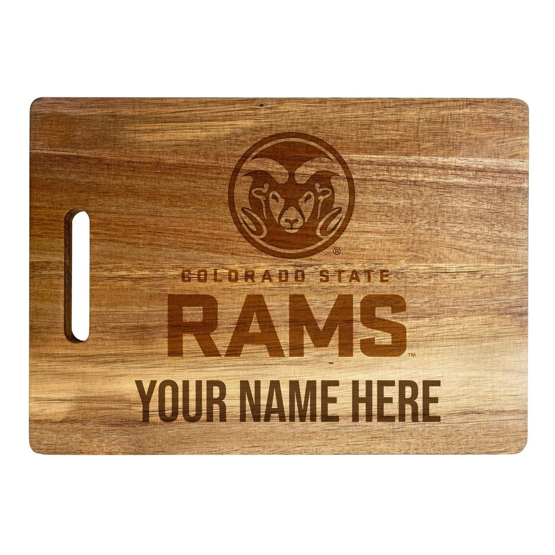 Colorado State Rams Customizable Engraved Wooden Cutting Board 10" x 14" Acacia Wood Officially Licensed Collegiate Image 2