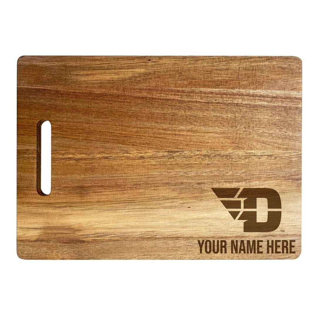 Dayton Flyers Customizable Engraved Wooden Cutting Board 10" x 14" Acacia Wood Officially Licensed Collegiate Product Image 1