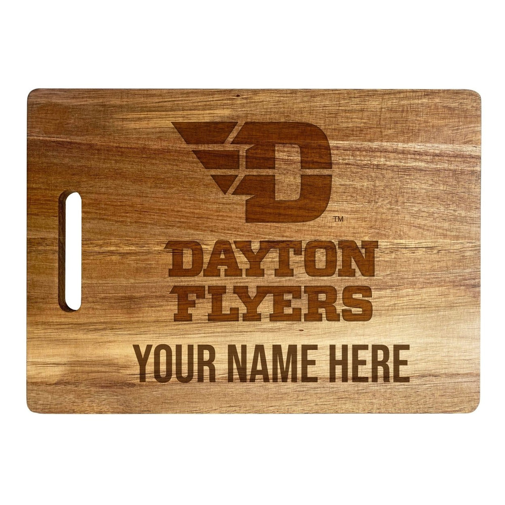 Dayton Flyers Customizable Engraved Wooden Cutting Board 10" x 14" Acacia Wood Officially Licensed Collegiate Product Image 2