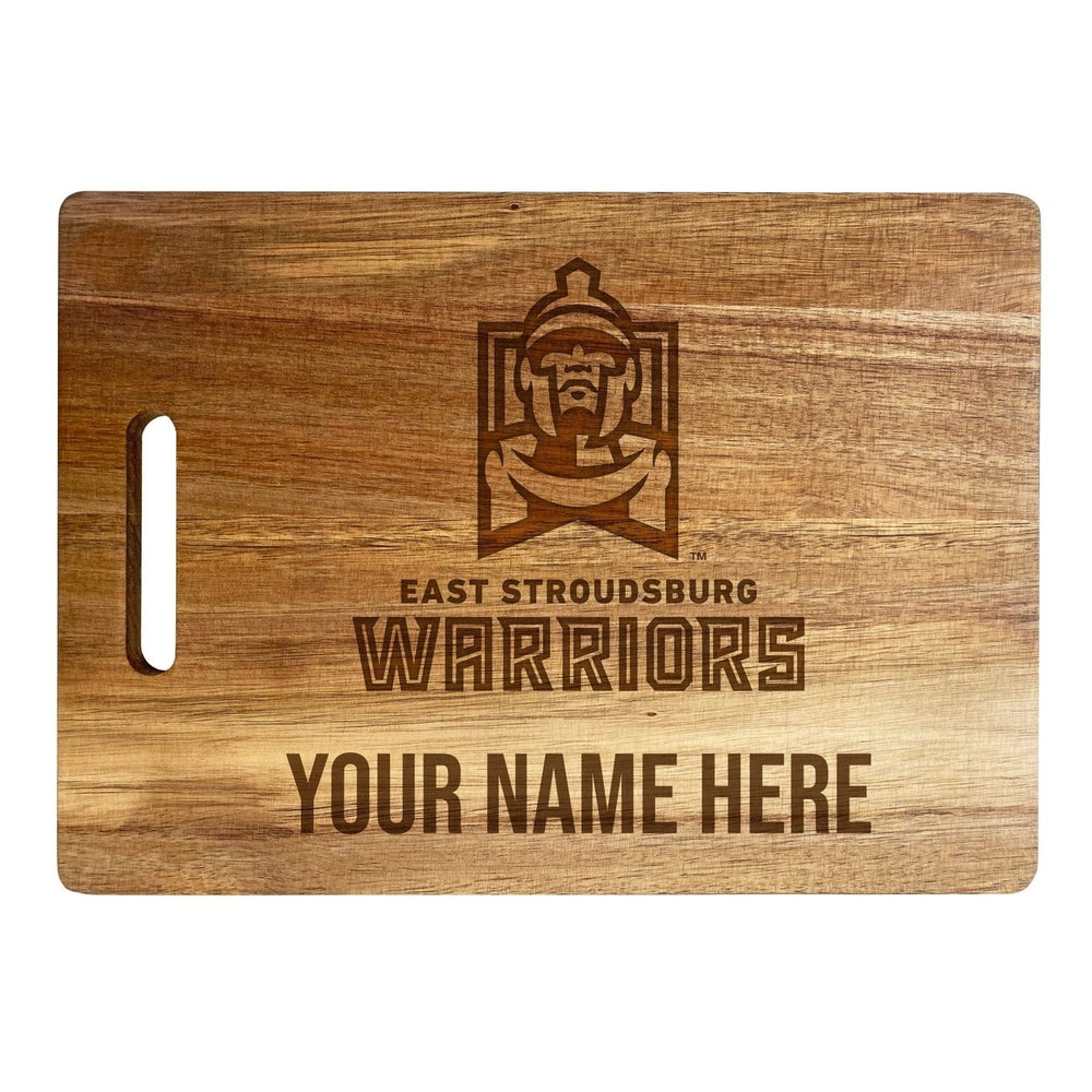 East Stroudsburg University Customizable Engraved Wooden Cutting Board 10" x 14" Acacia Wood Officially Licensed Image 2