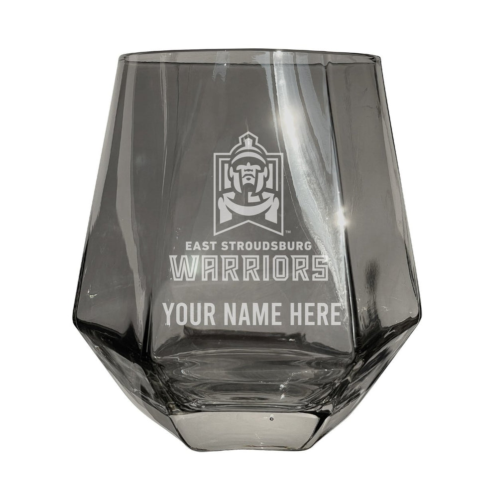 East Stroudsburg University Customizable Stemless Diamond Wine Glass Engraved 10 oz Officially Licensed Collegiate Image 2