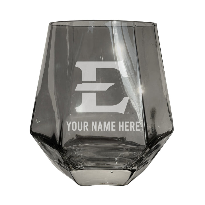 East Tennessee State University Customizable Stemless Diamond Wine Glass Engraved 10 oz Officially Licensed Collegiate Image 3