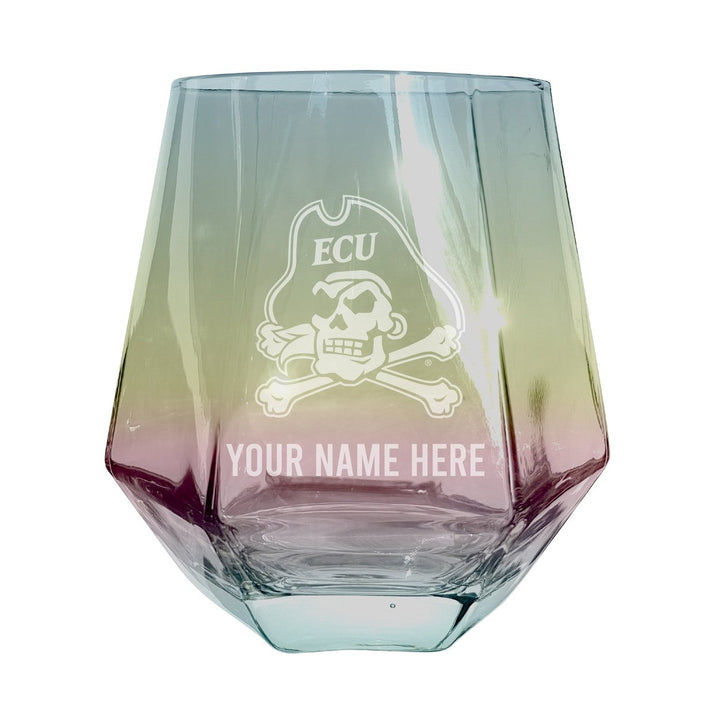 East Carolina Pirates Customizable Stemless Diamond Wine Glass Engraved 10 oz Officially Licensed Collegiate Product Image 3