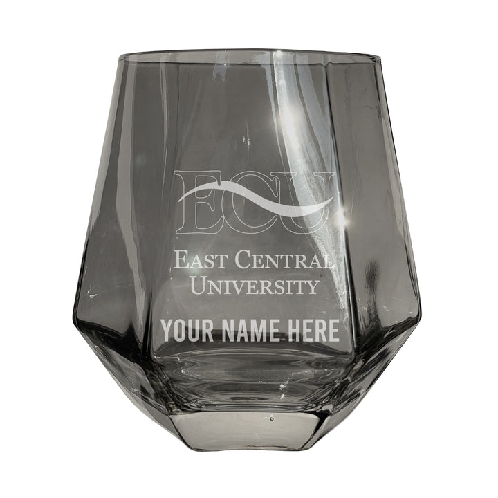 East Central University Tigers Customizable Stemless Diamond Wine Glass Engraved 10 oz Officially Licensed Collegiate Image 3